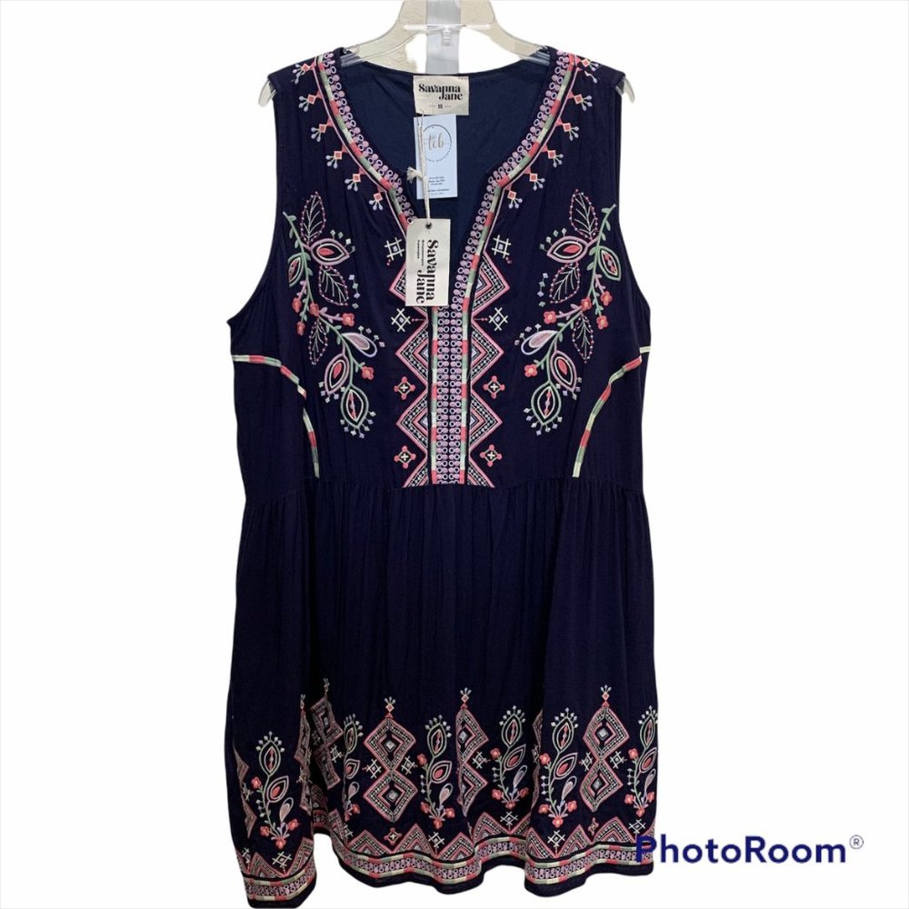 Savanna Jane Embroidered Sleeveless Dress